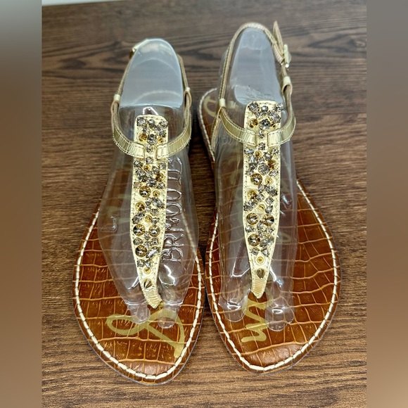 Sam Edelman Gwyneth Sandal Gold Size 7 - Picture 2 of 8